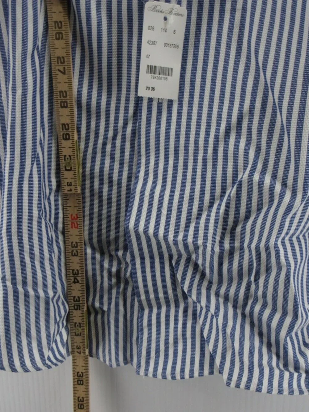 Brooks Brothers Shirt 20 White Thomas Mason Madison Striped Luxury NEW
